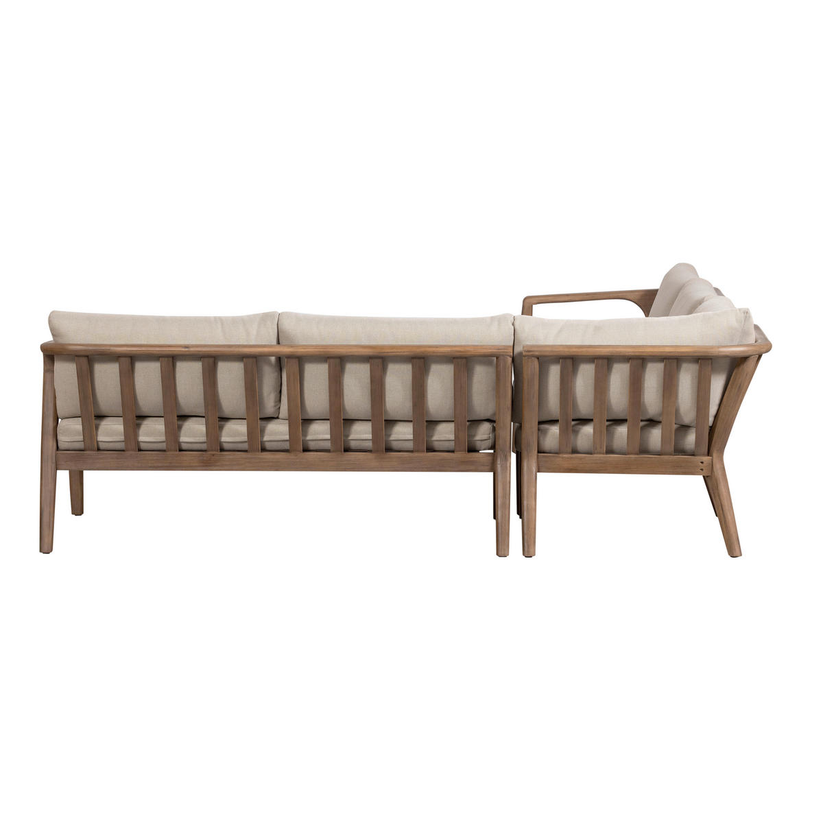 LOUNGEGARNITUR 227/227 cm Akazie vollmassiv  - Naturfarben, MODERN, Holz/Textil (227/227cm) - Livetastic