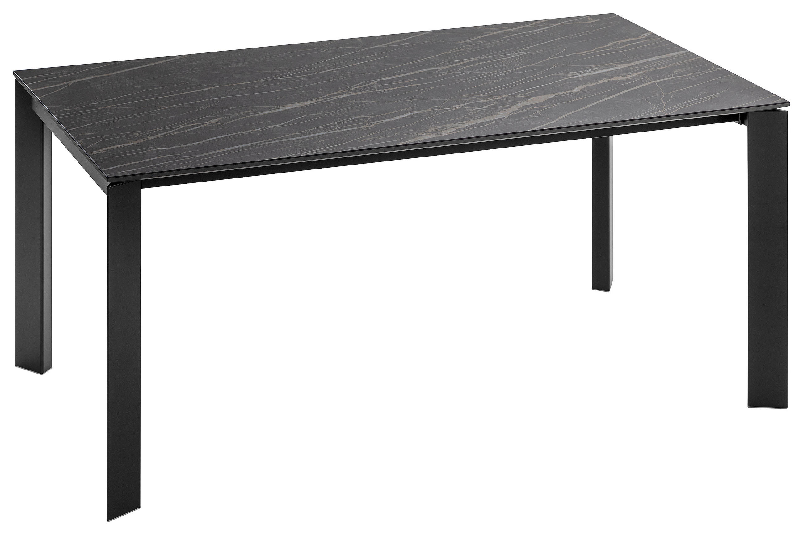 ESSTISCH in Metall, Keramik 160-250/90/75 cm  - Schwarz/Grau, Design, Keramik/Metall (160-250/90/75cm) - Novel