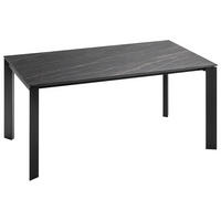 ESSTISCHMetall, Keramik 160-250/90/75 cm  - Schwarz/Grau, Design, Keramik/Metall (160-250/90/75cm) - Novel