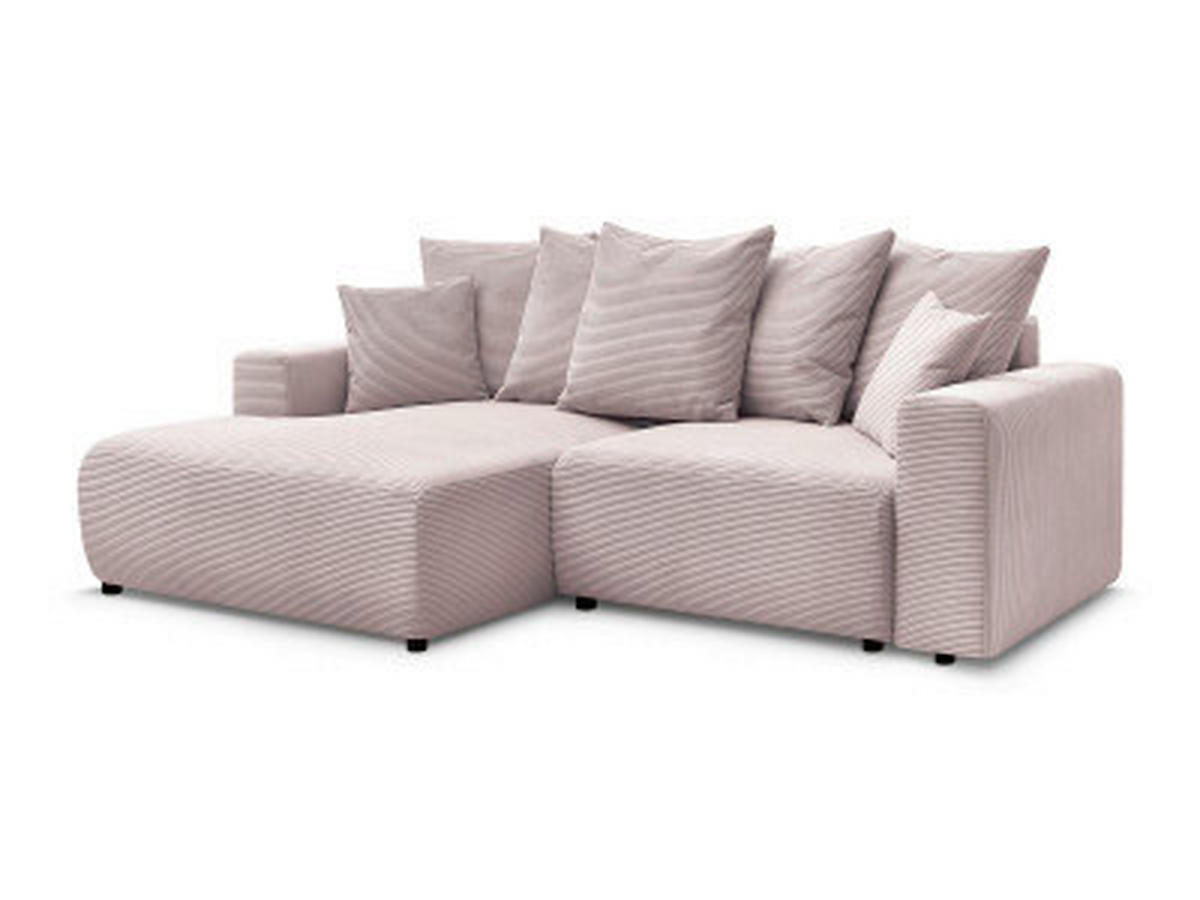 ECKSOFA Ottomane links  ATILLA Lila Cord  - Lila/Schwarz, MODERN, Kunststoff/Textil (149/244cm)
