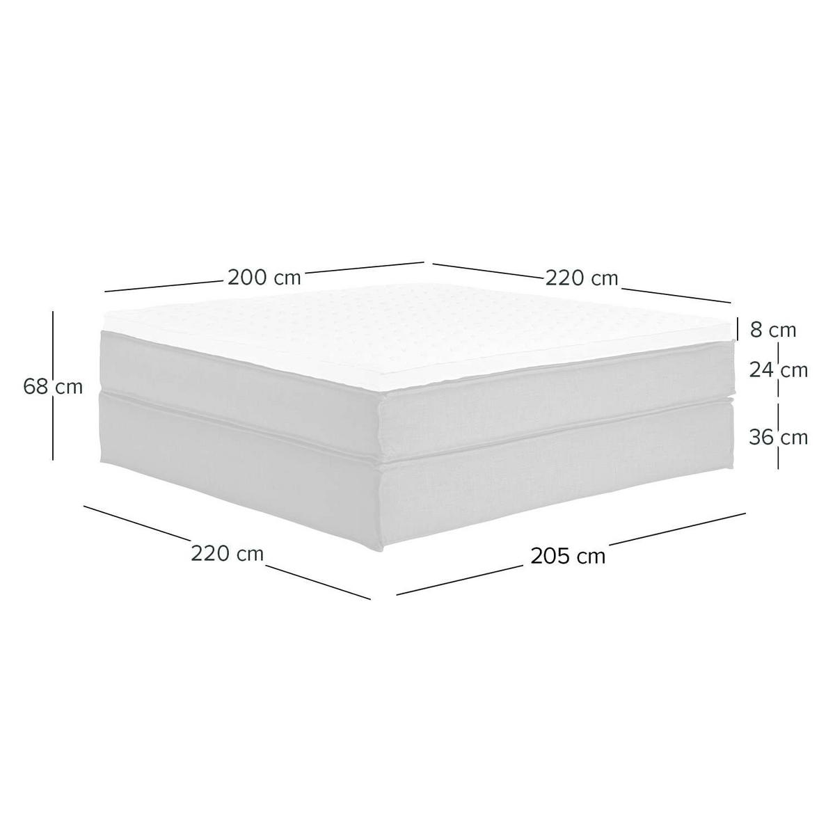 BOXSPRINGBETT 200/220 cm  in Beige  - Beige/Schwarz, Design, Textil (200/220cm) - home24