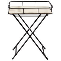 BEISTELLTISCH 44,5/33,5/57 cm Kiefer vollmassiv Schwarz, Kieferfarben rechteckig  - Schwarz/Kieferfarben, Basics, Holz/Metall (44,5/33,5/57cm) - Ambia Home