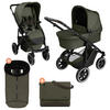 KINDERWAGENSET  Salsa 5 Air Herbst Set  Avocado  - Schwarz/Olivgrün, Basics, Textil/Metall (63/118/95,5cm) - ABC Design