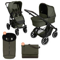 KINDERWAGENSET  Salsa 5 Air Herbst Set  Avocado  - Schwarz/Olivgrün, Basics, Textil/Metall (63/118/95,5cm) - ABC Design