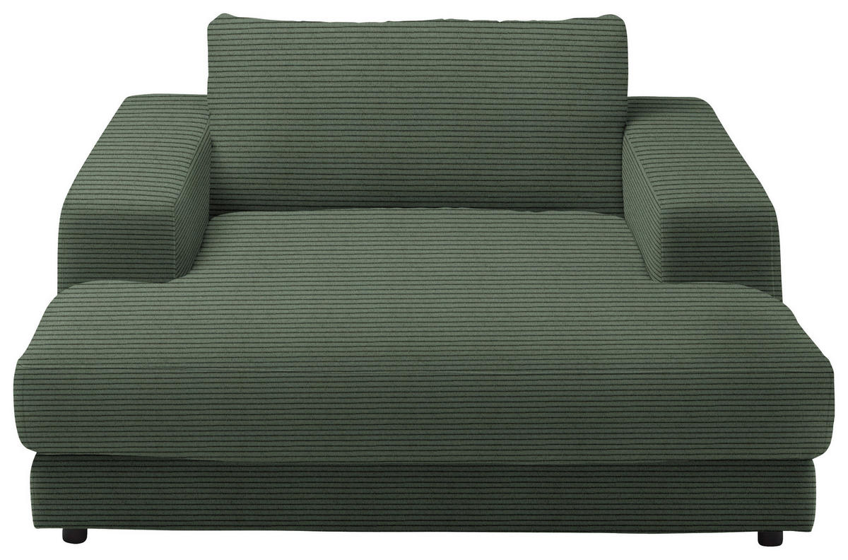 XXL-SESSEL in Feincord Olivgrün  - Schwarz/Olivgrün, Design, Kunststoff/Textil (150/86/170cm) - Lomoco