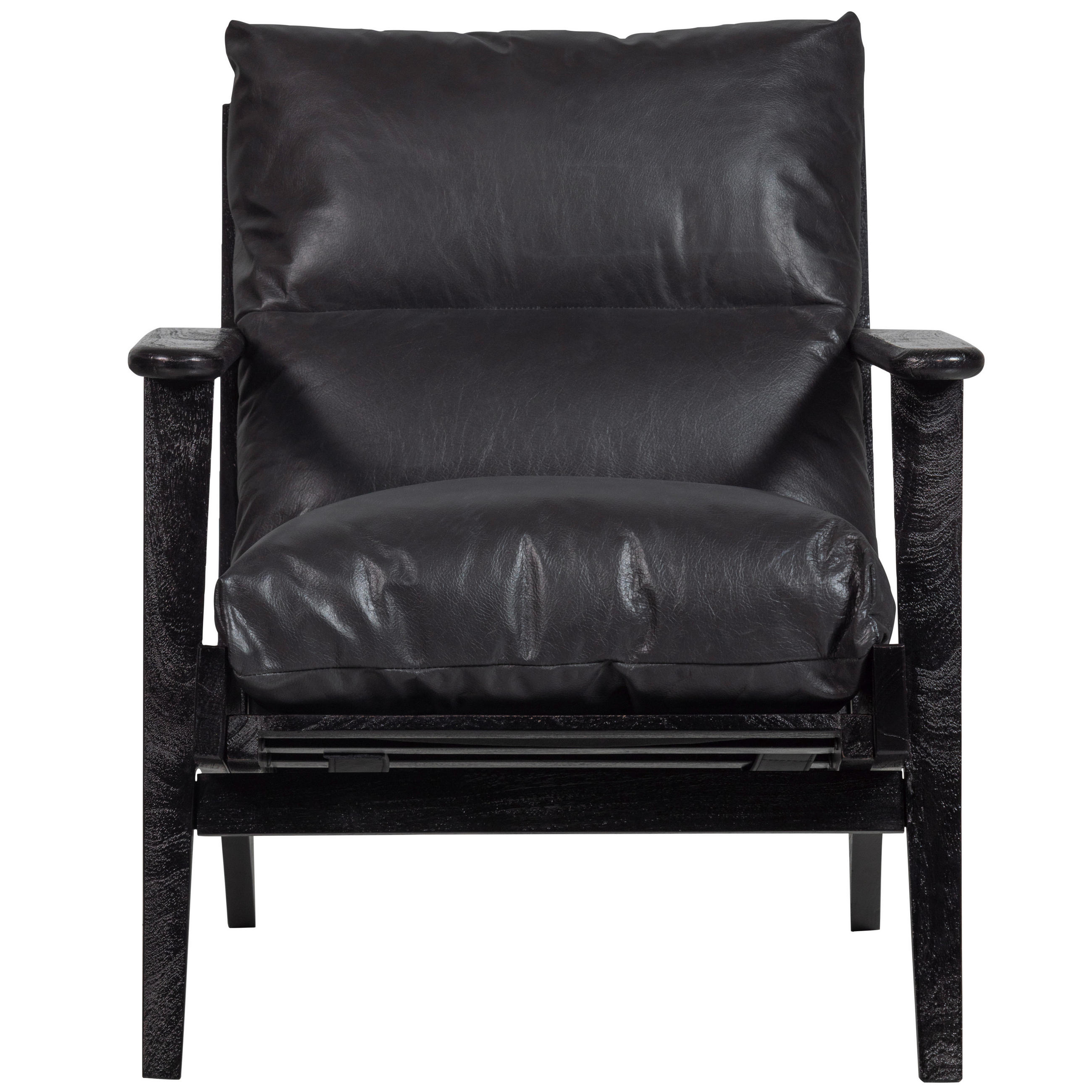 SESSEL in Schwarz - Schwarz, Design, Leder/Holz (71/86/71cm) - Livetastic