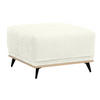 HOCKER in Textil Weiss  - Weiss/Schwarz, Modern, Holz/Textil (73/47/73cm) - home24