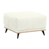 HOCKER in Textil Weiss  - Weiss/Schwarz, Modern, Holz/Textil (73/47/73cm) - home24