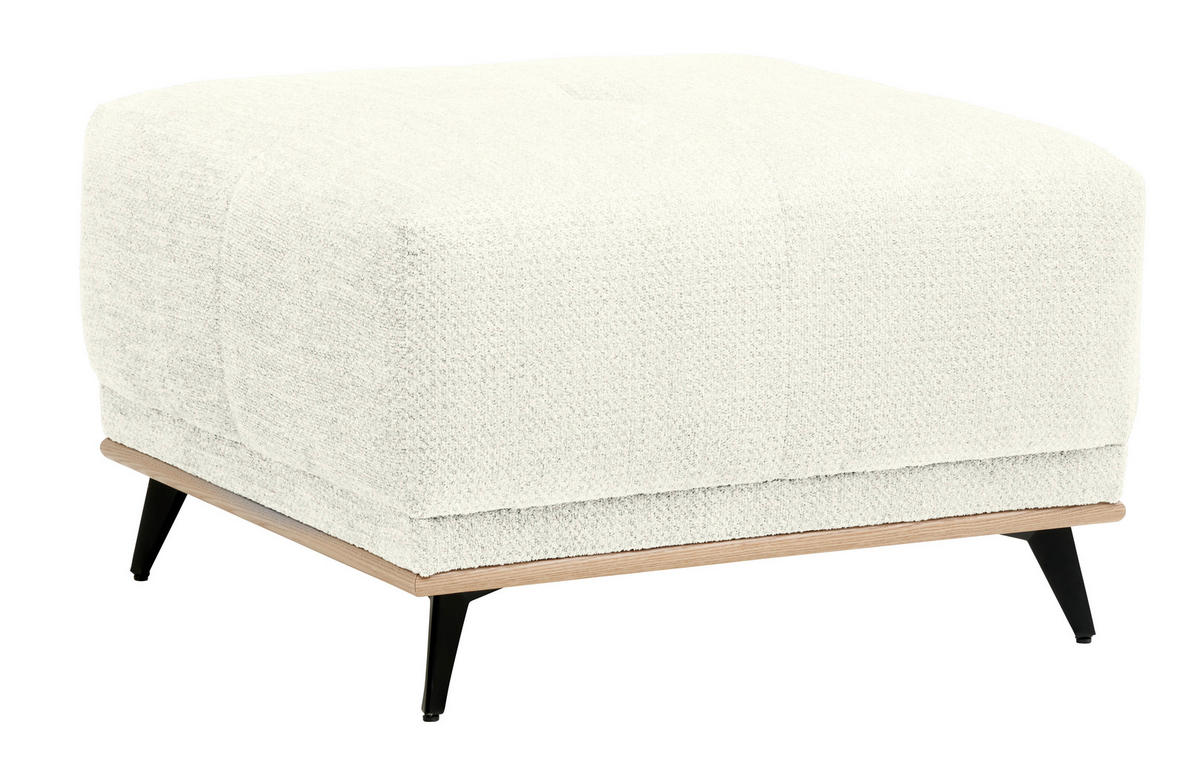 HOCKER in Textil Weiß  - Schwarz/Weiß, MODERN, Holz/Textil (73/47/73cm) - home24