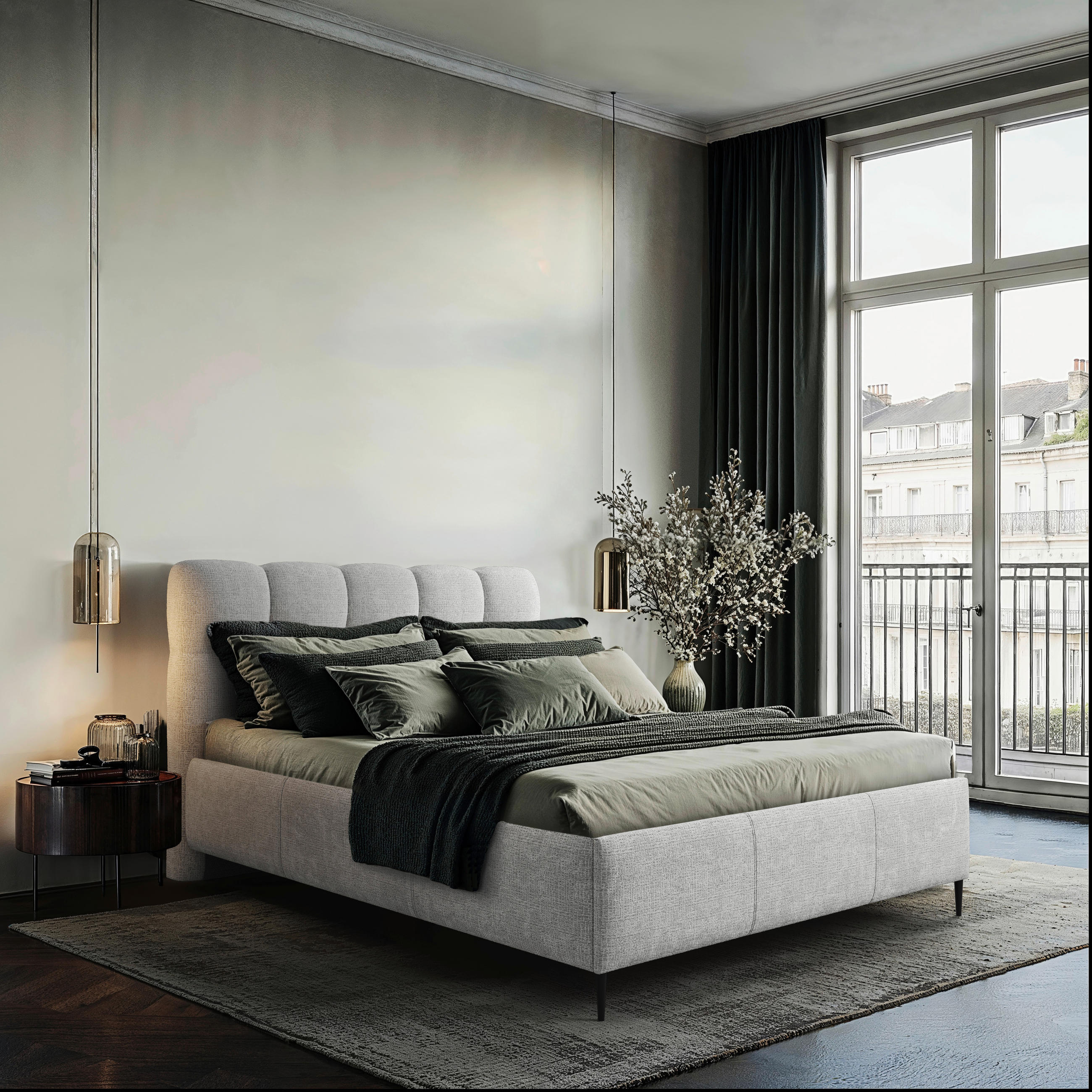 POLSTERBETT gepolstertes Kopfteil, Lattenrost 200/200 cm  in Silberfarben  - Silberfarben/Schwarz, Design, Holz/Textil (200/200cm) - Boxxx