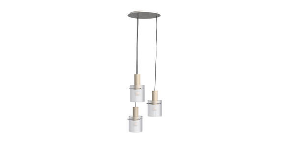 HÄNGELEUCHTE 48/150 cm   - Transparent/Beige, KONVENTIONELL, Glas/Metall (48/150cm) - Dieter Knoll