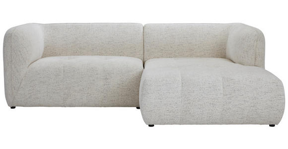 ECKSOFA Creme Chenille  - Creme/Schwarz, KONVENTIONELL, Kunststoff/Textil (255/164cm) - Ambia Home