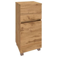 UNTERSCHRANK 40/81,5/35 cm   - Eiche Wotan/Silberfarben, MODERN, Holzwerkstoff/Kunststoff (40/81,5/35cm) - Held