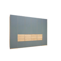 FALTTÜRENSCHRANK 302/226/63 cm 4-türig Grau, Wildeiche  - Wildeiche/Silberfarben, Natur, Glas/Holz (302/226/63cm) - Voglauer