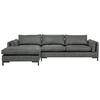 ECKSOFA in Lederlook Grün  - Schwarz/Grün, Design, Textil/Metall (160/295cm) - Livetastic