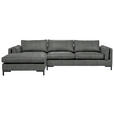 ECKSOFA in Lederlook Grün  - Schwarz/Grün, Design, Textil/Metall (160/295cm) - Hom`in