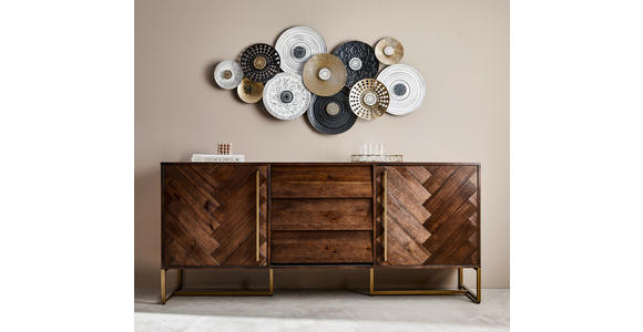 SIDEBOARD 180/80/45 cm - Messingfarben/Akaziefarben, KONVENTIONELL, Holz/Holzwerkstoff (180/80/45cm) - Ambia Home