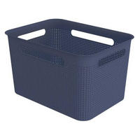 BOX, plast - tmavomodrá, Basics, plast (36/26,2/21,1cm) - Rotho
