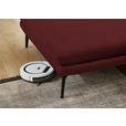 ECKSOFA in Echtleder Rot  180/310 cm  - Rot/Schwarz, Design, Leder/Metall (180/310cm) - Dieter Knoll