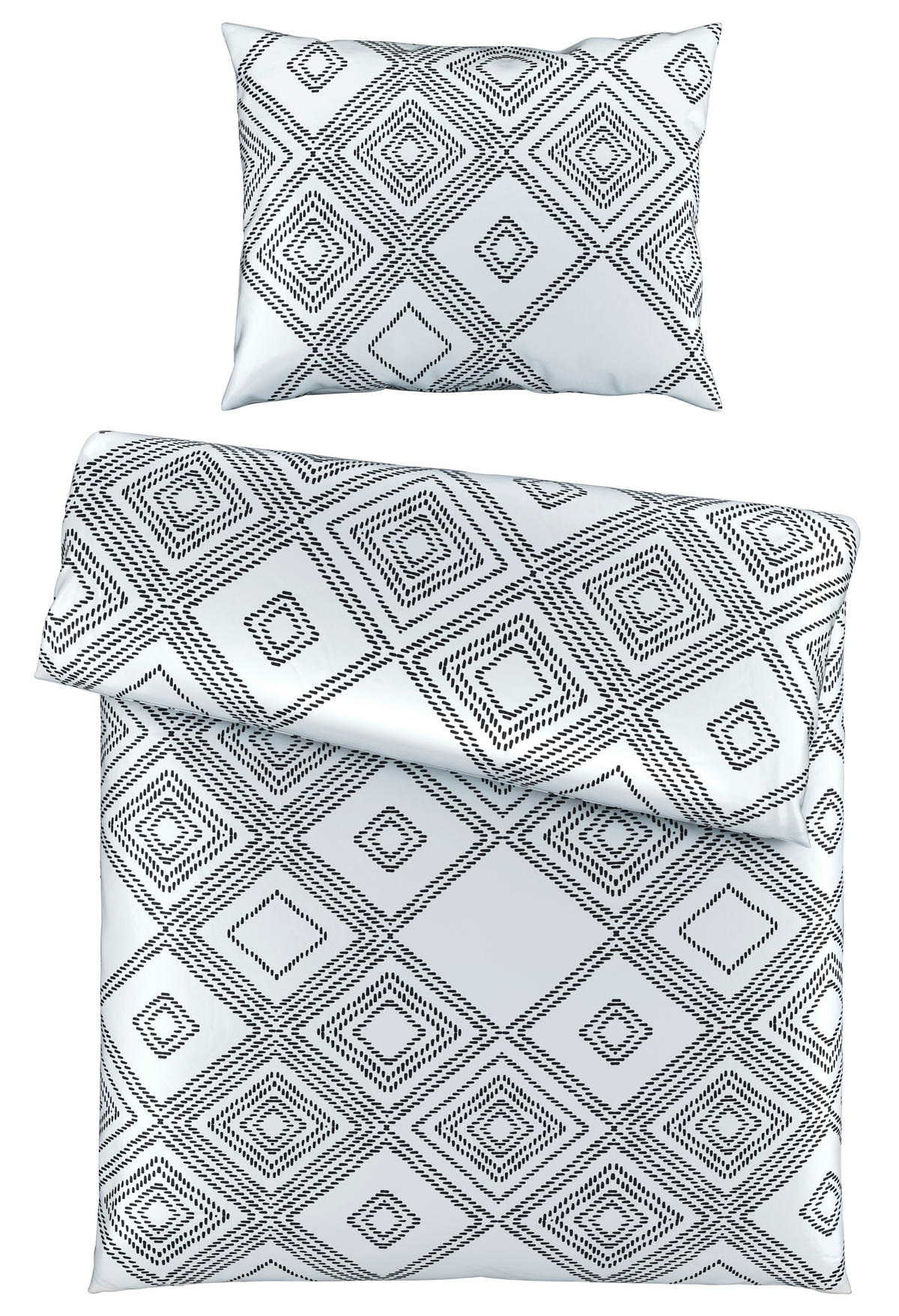 POSTELJINA BLACK&WHITE 140/200 cm saten crna, bela  - bela/crna, Dizajnerski, tekstil (140/200cm) - Novel