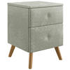 NACHTSCHRANK 40/60/40 cm Eiche vollmassiv  - Hellgrün, Design, Holz/Textil (40/60/40cm) - Esposa