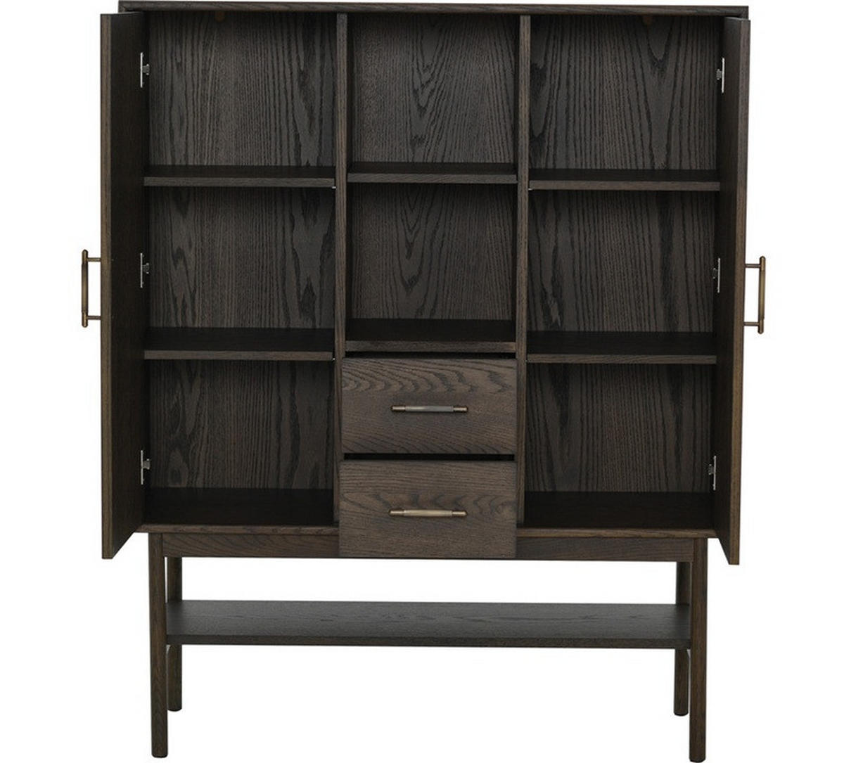 VITRINSKÅP  i faner ek brun  - brun, Modern, trä (110/135/40cm) - Best Price