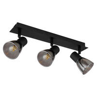 BODOVÉ SVÍTIDLO, 40 W/E14, 40/7/15,5 cm - černá, Design, kov/sklo (40/7/15,5cm) - Globo