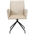 ARMLEHNSTUHL  in Stahl Mikrofaser, Webstoff  - Hellbraun/Beige, Design, Textil/Metall (49/91/60cm) - Moderano