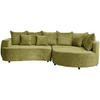 ECKSOFA in Chenille Olivgrün  - Schwarz/Olivgrün, Modern, Kunststoff/Textil (307/194cm) - Carryhome