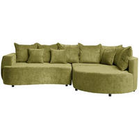 ECKSOFA in Chenille Olivgrün  - Schwarz/Olivgrün, Modern, Kunststoff/Textil (307/194cm) - Carryhome