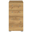 KOMMODE  in 40/81/42 cm  - Eichefarben/Silberfarben, Design, Holzwerkstoff/Kunststoff (40/81/42cm) - Novel