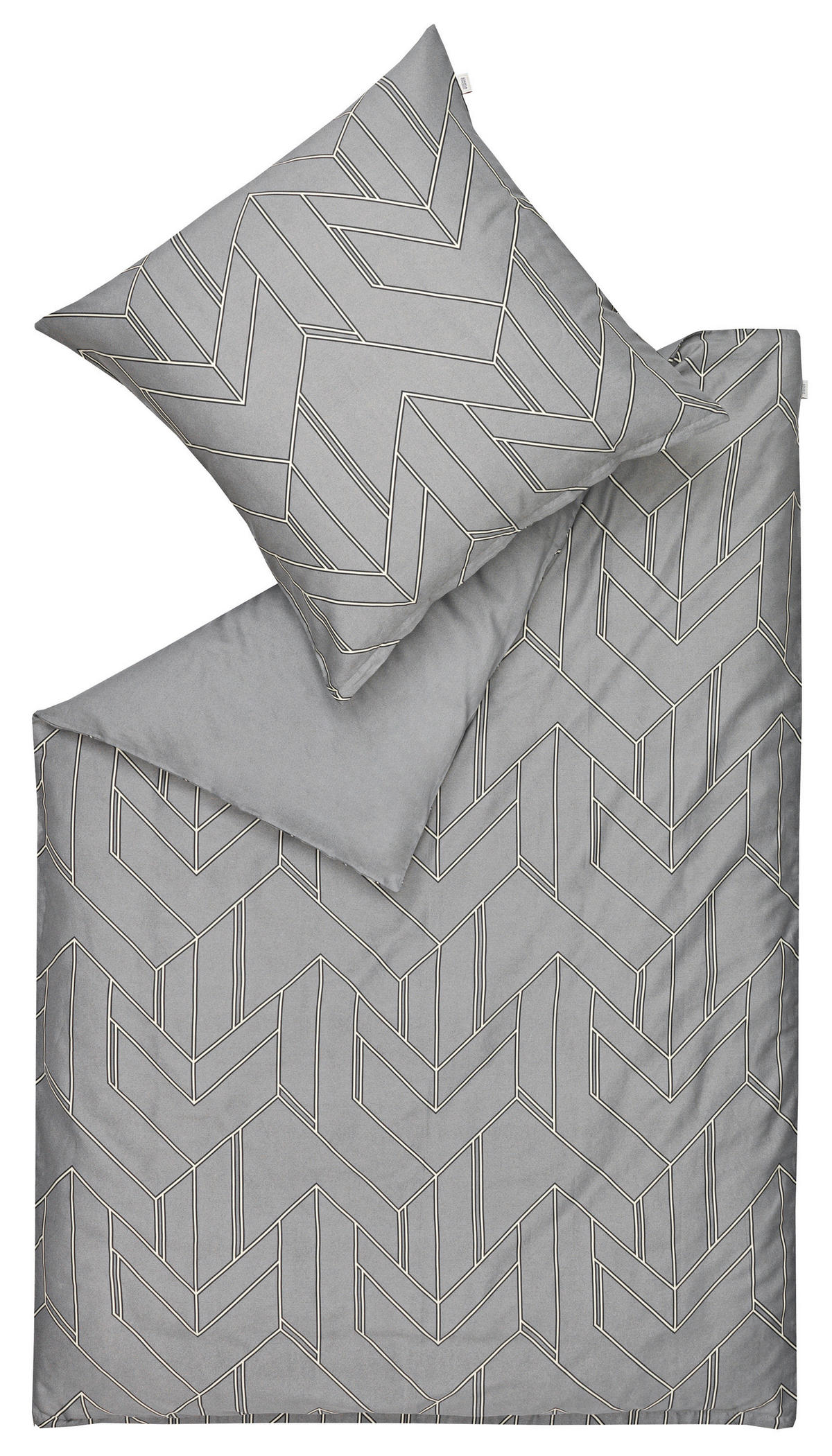 WENDEBETTWÄSCHE Anouk Satin 135/200 cm  - Anthrazit/Beige, KONVENTIONELL, Textil (135/200cm) - Schöner Wohnen