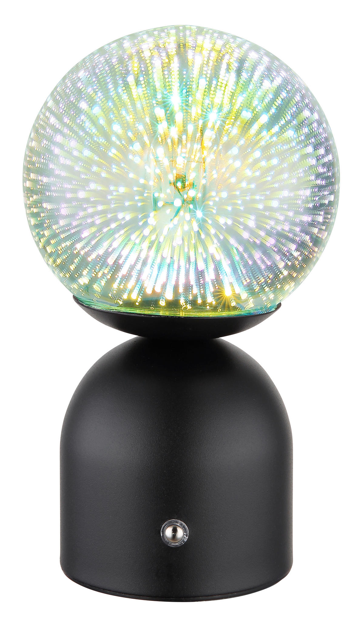 AKKU-TISCHLEUCHTE - Klar/Schwarz, Konventionell, Glas/Metall (12/21cm) - Globo