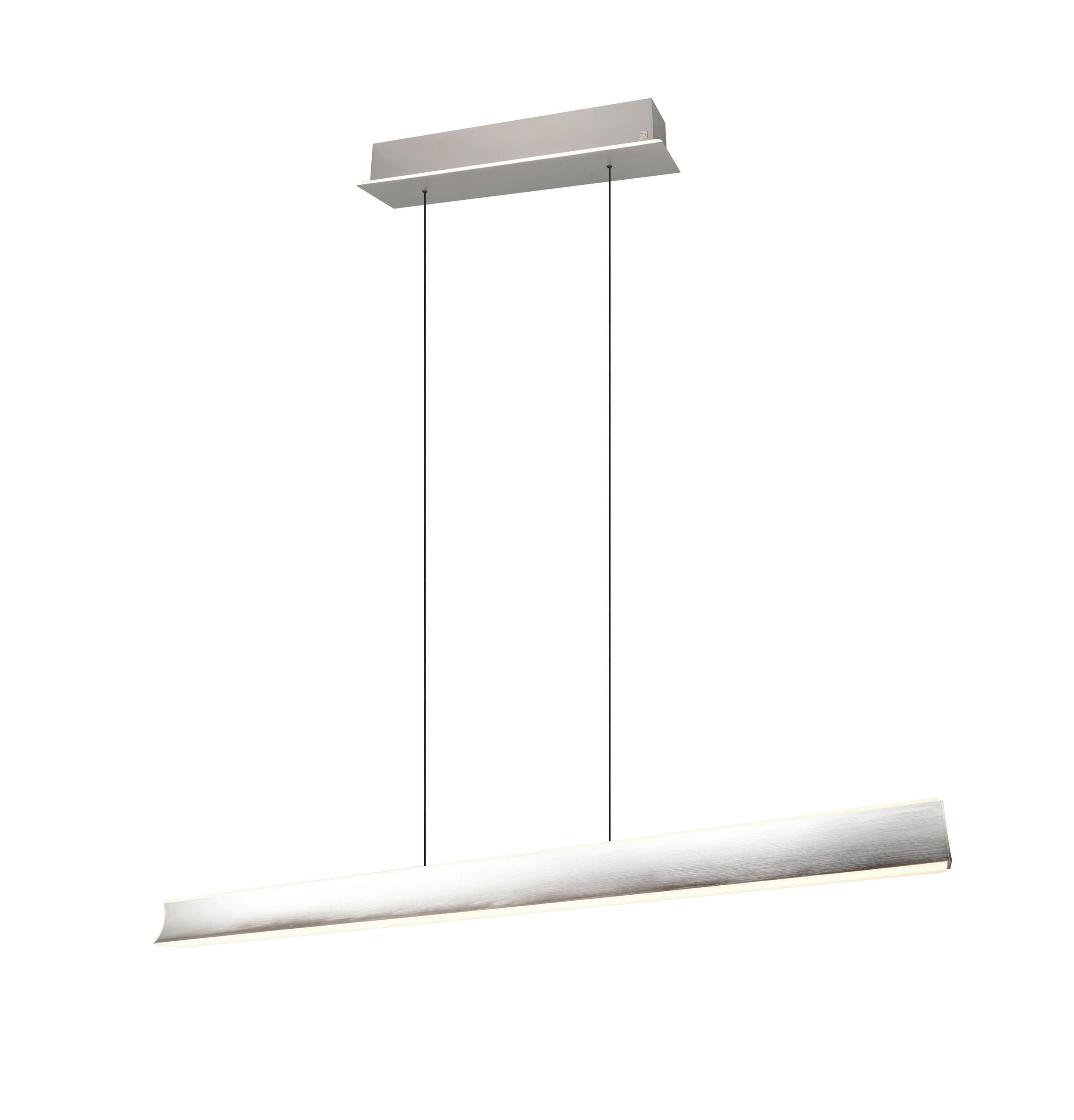LED-HÄNGELEUCHTE 160.5/14/200 cm    - Weiß/Nickelfarben, Design, Kunststoff/Metall (160.5/14/200cm) - Cinque