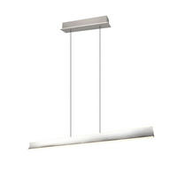 LED-HÄNGELEUCHTE 160.5/14/200 cm    - Weiß/Nickelfarben, Design, Kunststoff/Metall (160.5/14/200cm) - Cinque