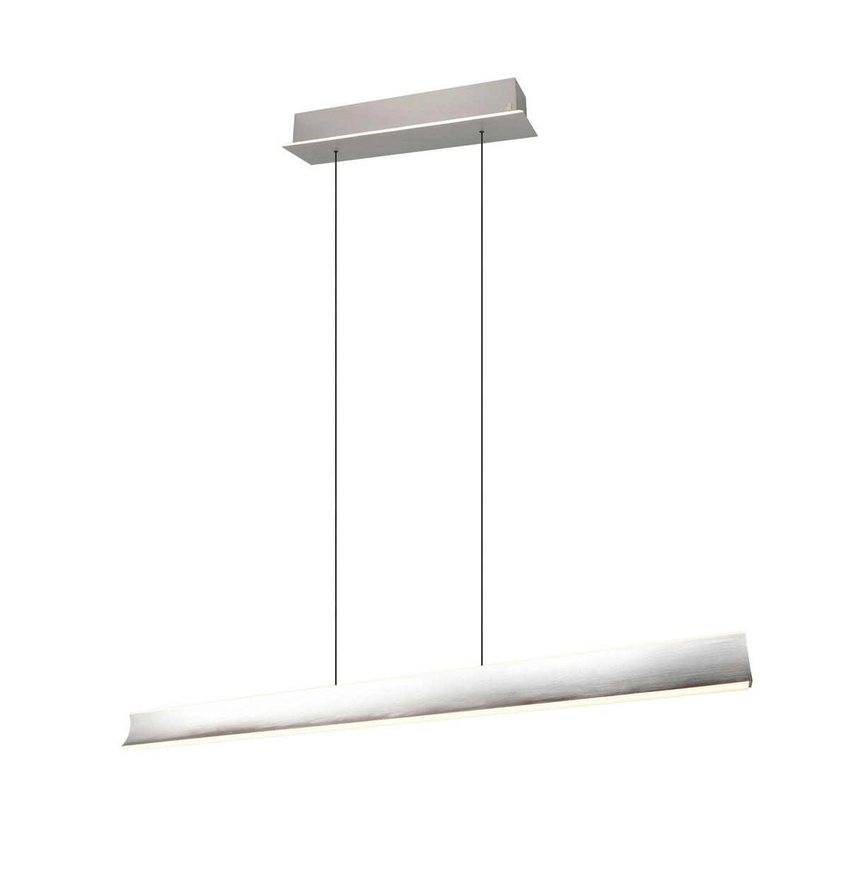 LED-HÄNGELEUCHTE 160.5/14/200 cm    - Weiß/Nickelfarben, Design, Kunststoff/Metall (160.5/14/200cm) - Cinque