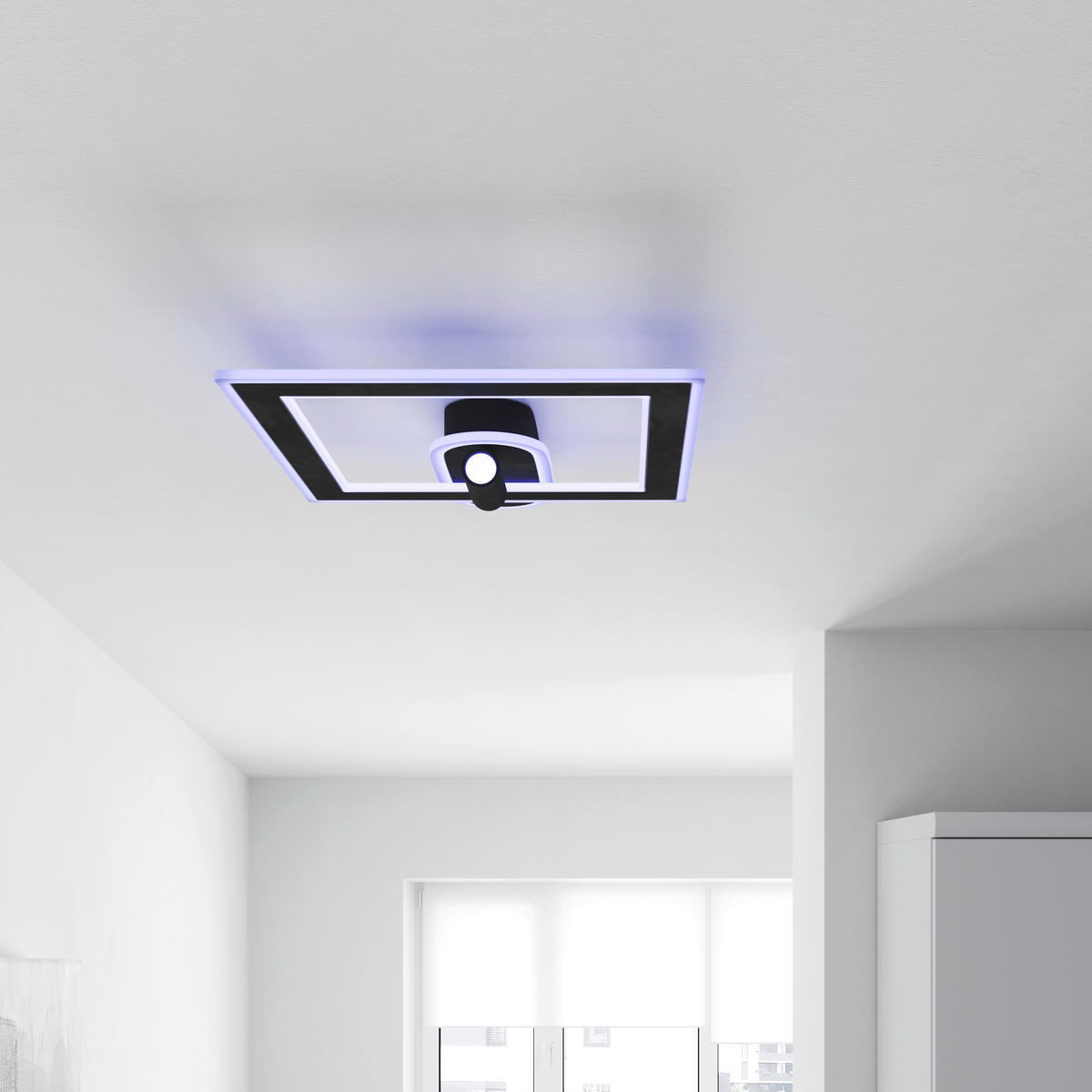 NÁSTENNÉ LED SVIETIDLO, 45/50/10 cm - čierna, Trend, kov/plast (45/50/10cm) - Novel