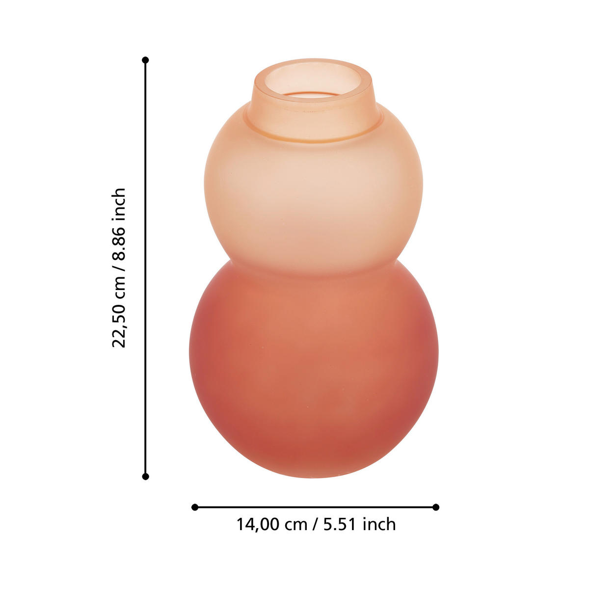VASE  - Pink/Rot, LIFESTYLE, Glas (14/22,5cm)