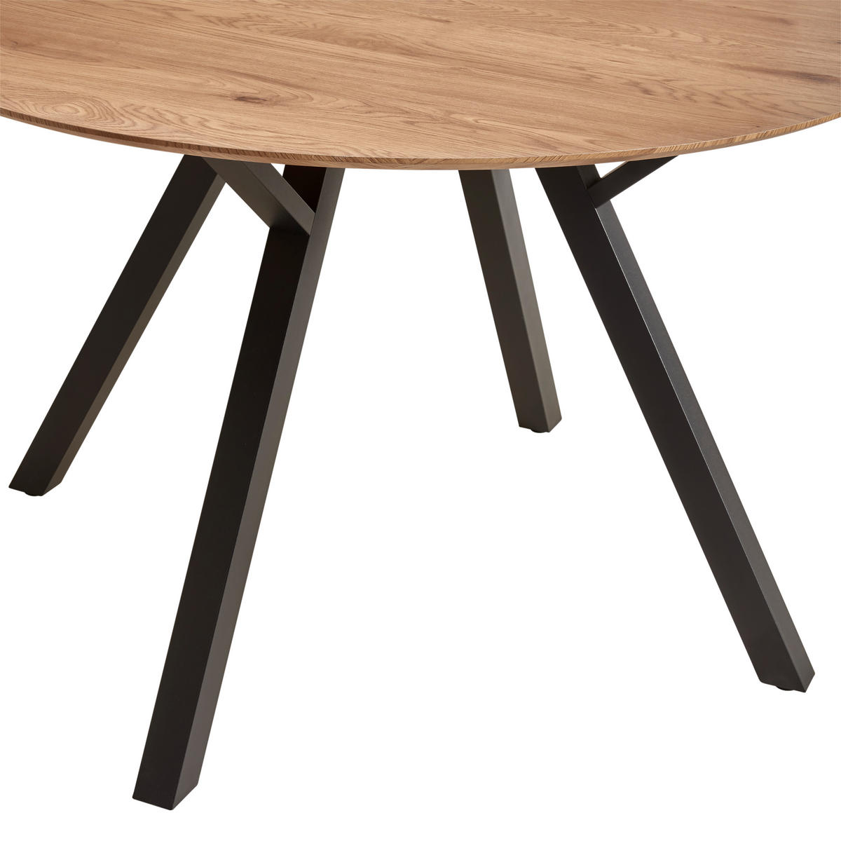 JEDÁLENSKÝ STÔL, čierna, farba duba, 120/76/120 cm - čierna/farba duba, Lifestyle, kov/kompozitné drevo (120/76/120cm) - MID.YOU