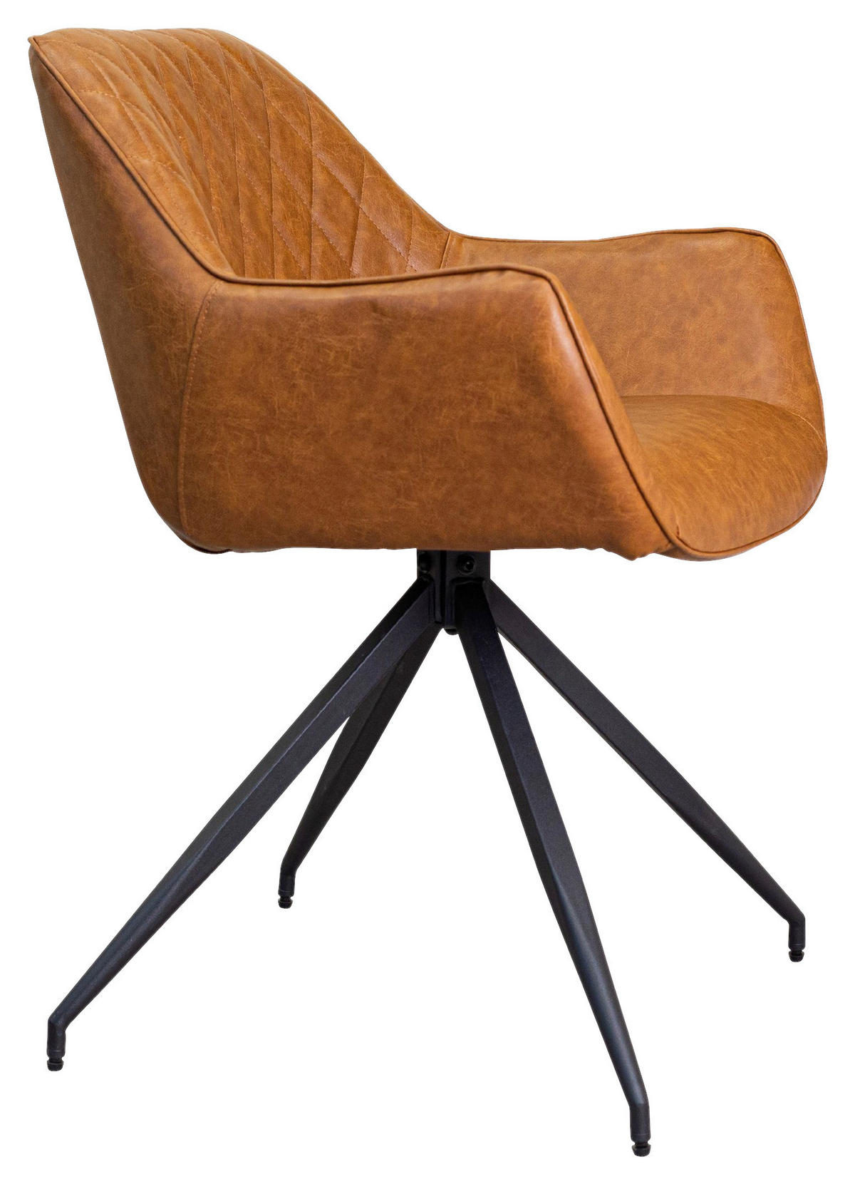 ARMLEHNSTUHL-SET 2 Stück  in Lederlook  - Cognac, KONVENTIONELL, Textil/Metall (62/82/61cm) - MID.YOU