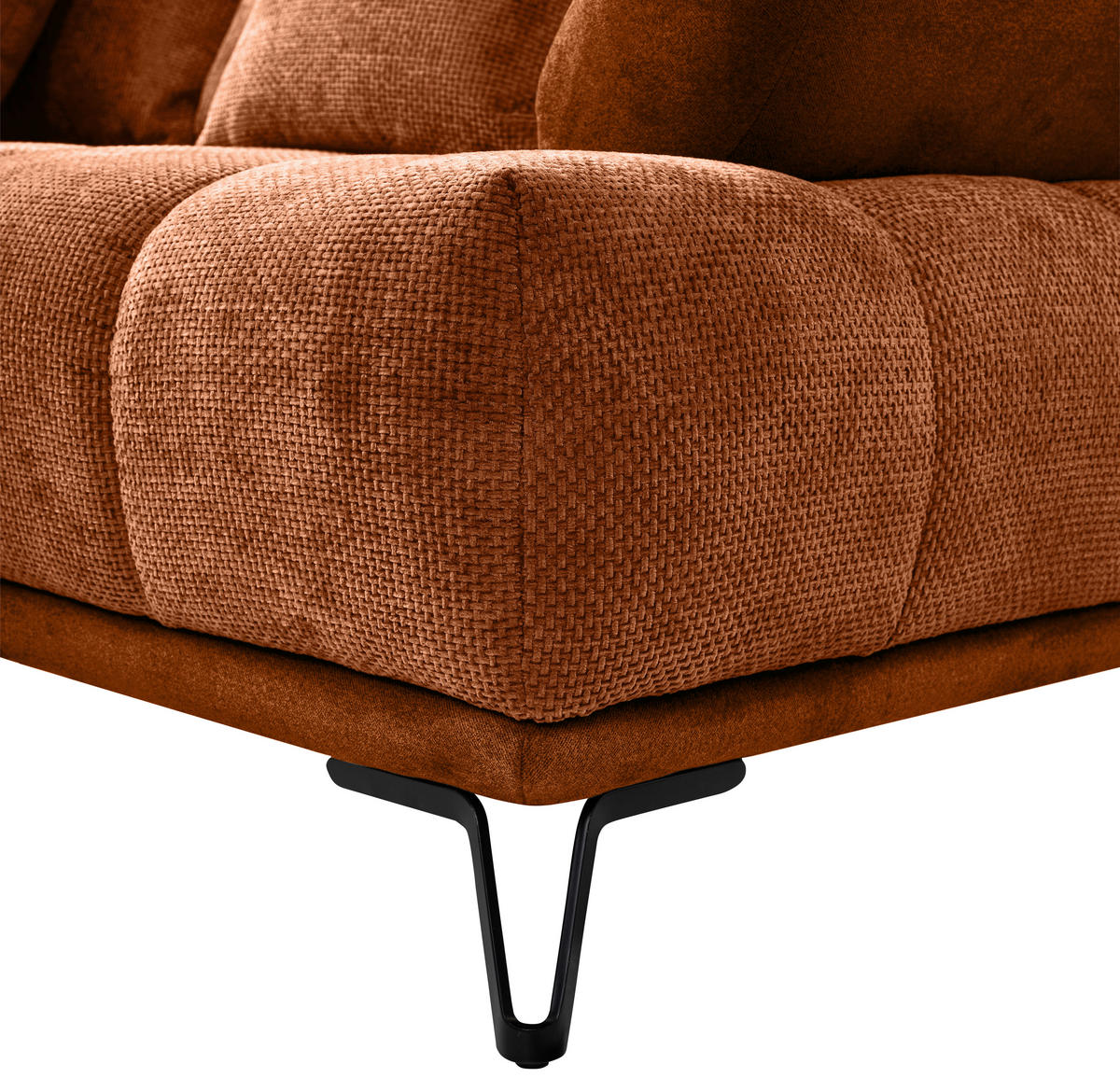 HÖRNSOFFA i chenille kopparfärgad  - svart/kopparfärgad, Modern, metall/textil (184/262cm) - MID.YOU