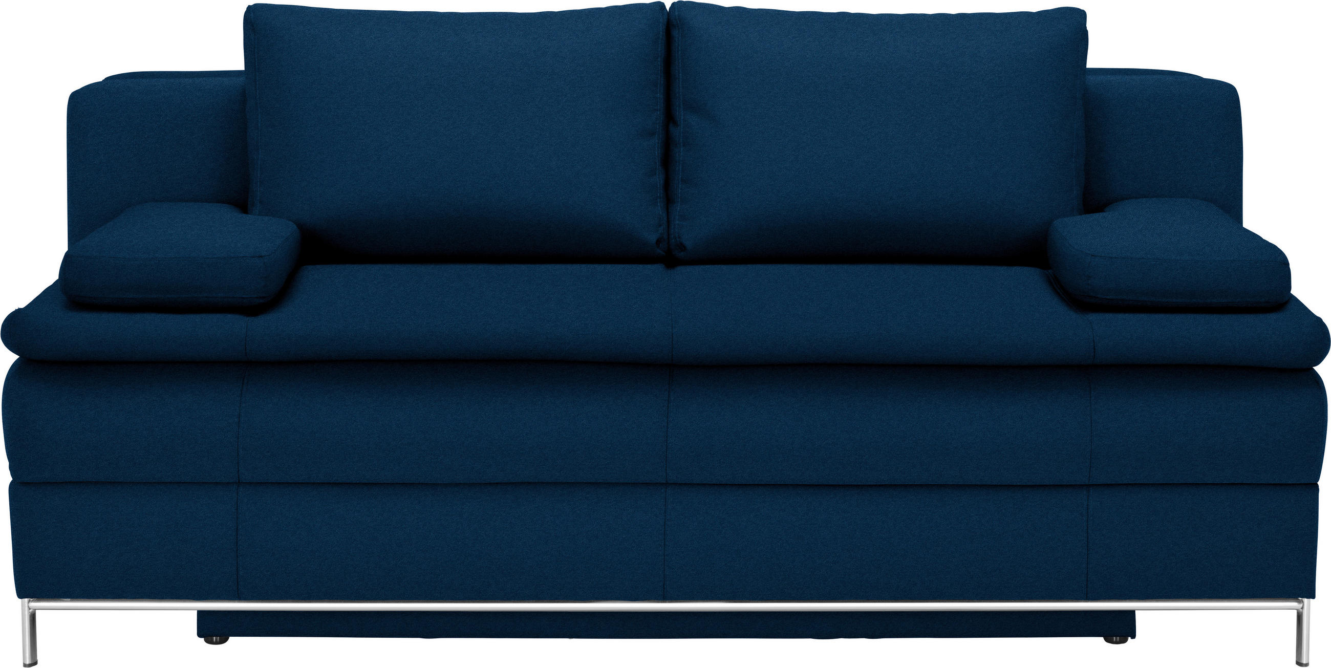 BOXSPRINGSOFA in Dunkelblau  - Chromfarben/Dunkelblau, Design, Textil/Metall (200/93/107cm) - Novel