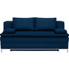 BOXSPRINGSOFA in Dunkelblau  - Chromfarben/Dunkelblau, Design, Textil/Metall (200/93/107cm) - Novel