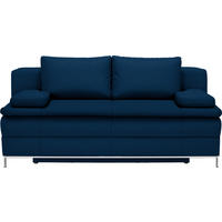 BOXSPRINGSOFA in Dunkelblau  - Chromfarben/Dunkelblau, Design, Textil/Metall (200/93/107cm) - Novel