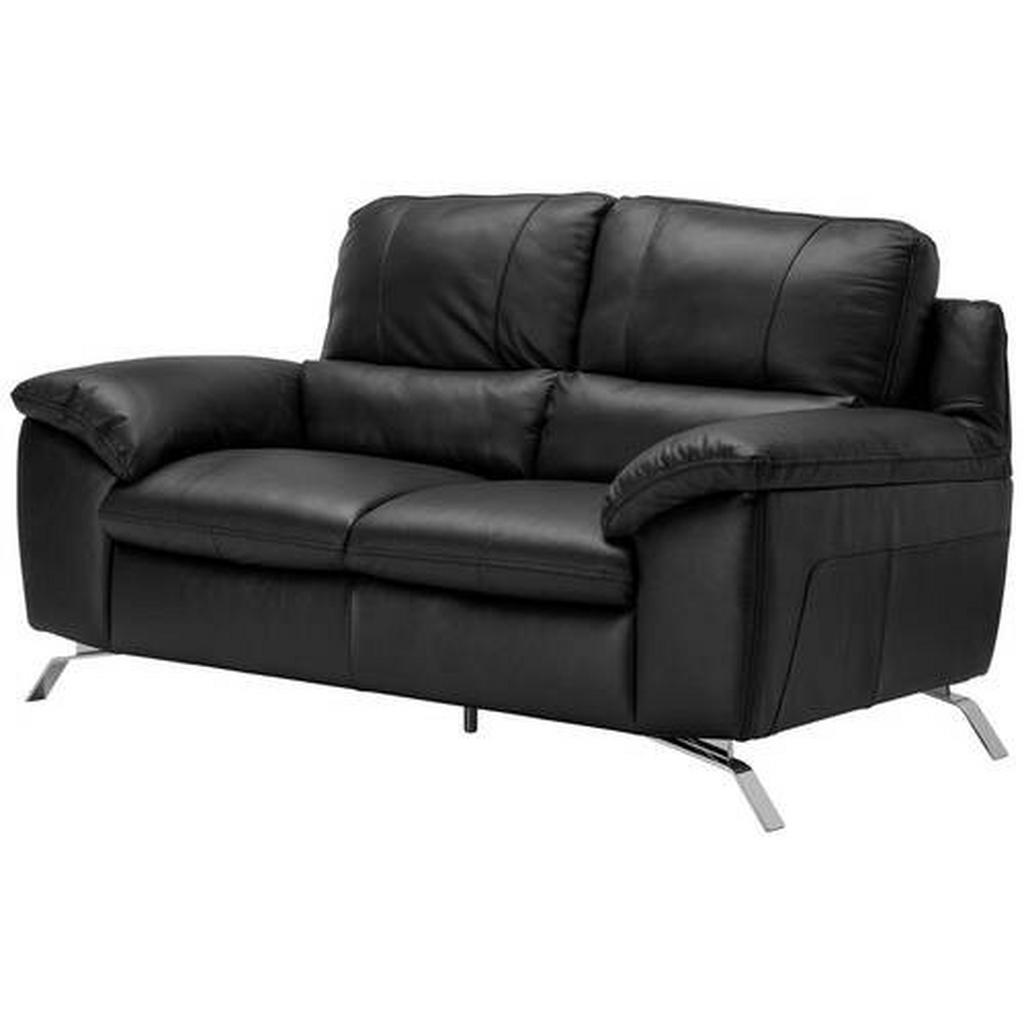 Thumbnail - Livetastic 2-Sitzer-Sofa, Schwarz, Leder, Kombination Echtleder/Lederlook, Semi-Anilinleder, 174x97x95 cm, Made in EU, R...