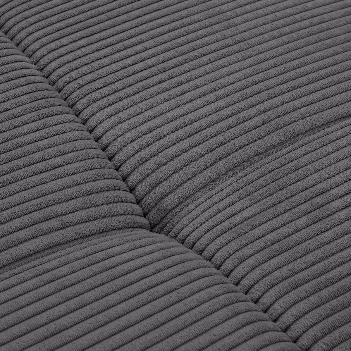 WOHNLANDSCHAFT in Cord Anthrazit  - Chromfarben/Anthrazit, KONVENTIONELL, Kunststoff/Textil (180/376/180cm) - Carryhome