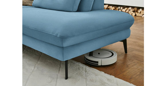 WOHNLANDSCHAFT  in Chenille, Flachgewebe Blau  - Blau/Schwarz, Design, Textil/Metall (180/344/208cm) - Dieter Knoll