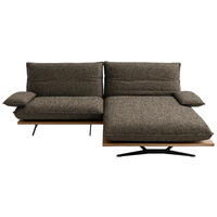 ECKSOFA Chenille, Flachgewebe Braun, Wildeiche  - Wildeiche/Schwarz, Design, Holz/Textil (284/161cm) - Koinor