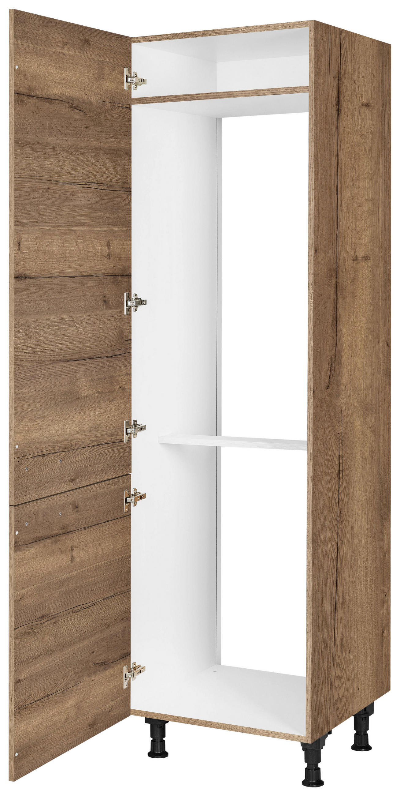 GERÄTEUMBAUSCHRANK 60/216,6/58 cm  in Eiche dunkel  - Eiche dunkel/Schwarz, MODERN, Holzwerkstoff/Metall (60/216,6/58cm) - Nobilia