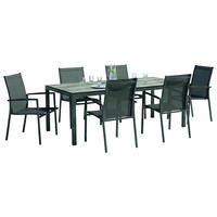 GARTENTISCHGRUPPE Flachgewebe Aluminium  - Anthrazit/Grau, Basics, Kunststoff/Textil - Stern
